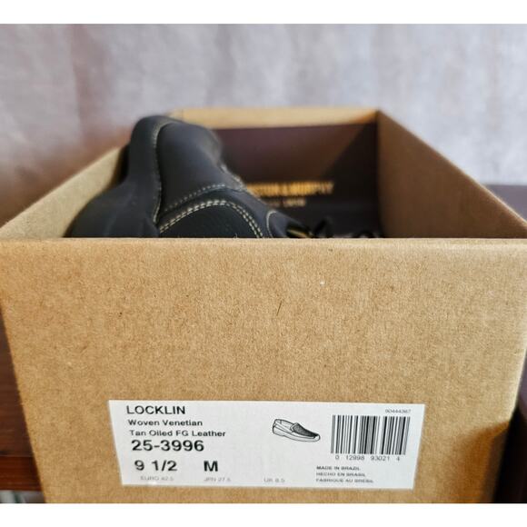 Johnston & Murphy Men's Locklin Woven Venetian LeatherOxfords. Black. Size 9.5 - Picture 9 of 15
